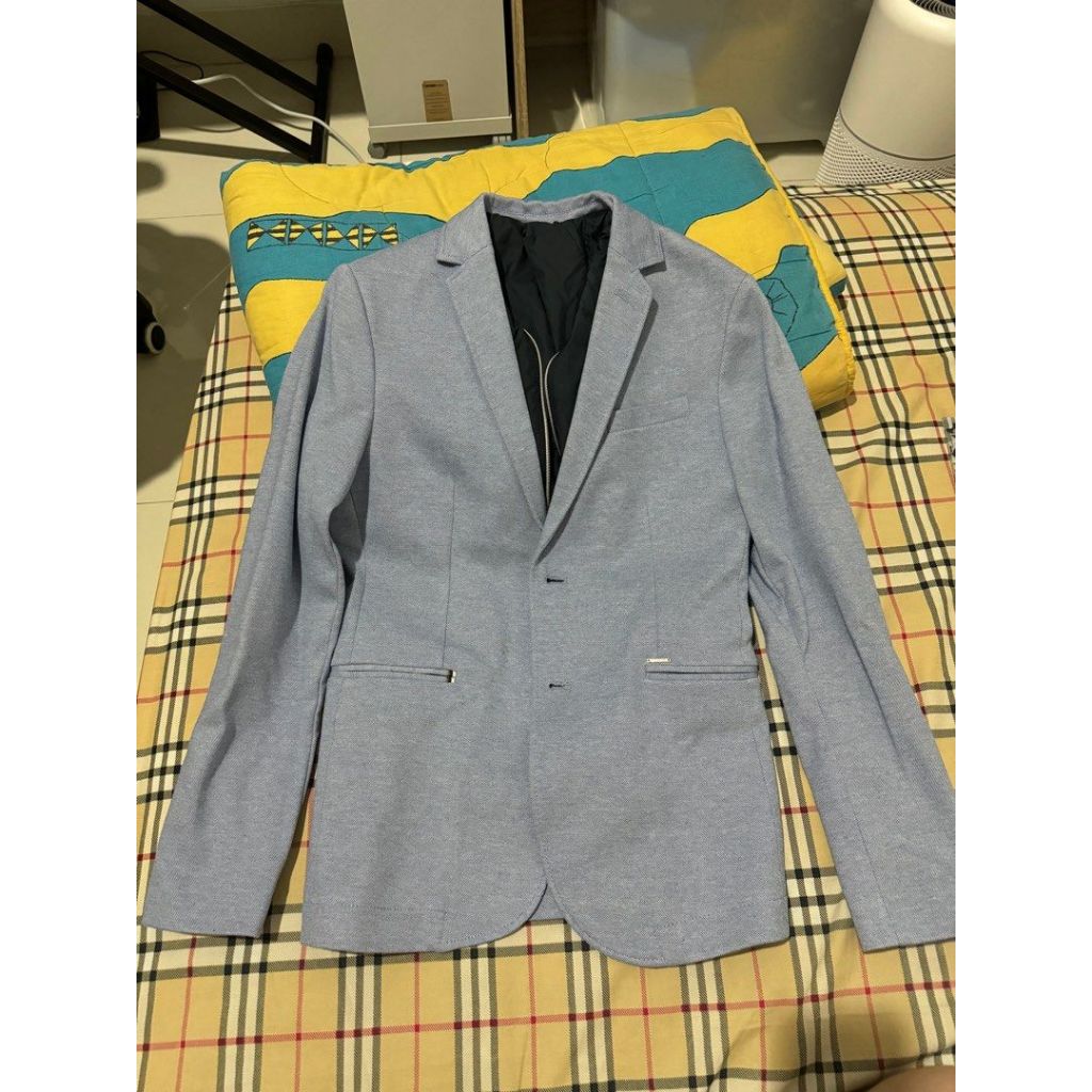 Zara Man blazer, blue sky colour with hoodie, never been used, Original 99% mulus