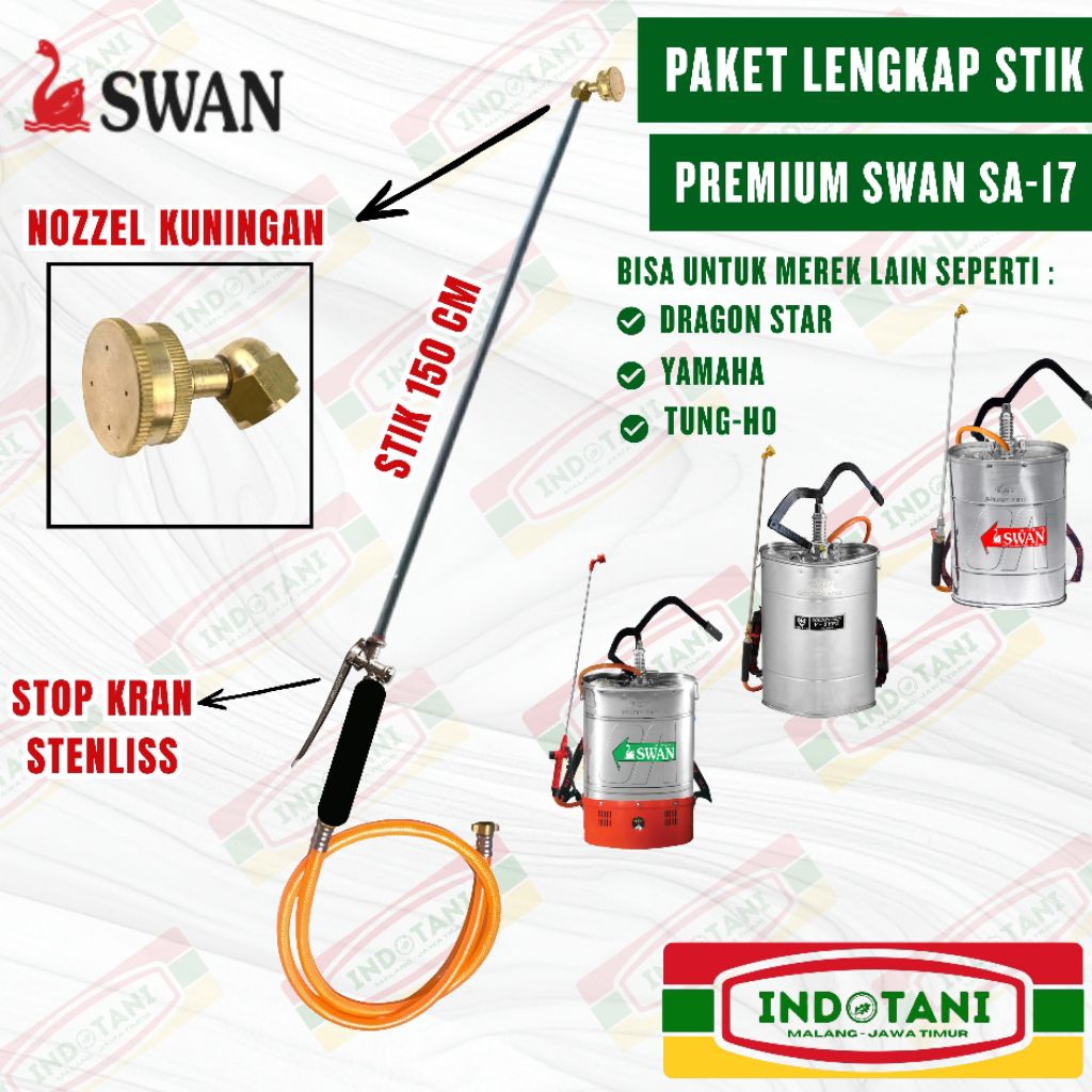 PAKET LENGKAP STIK SWAN MANUAL PREMIUM / STIK SWAN MANUAL / SELANG TANGKI SWAN / GAGANG TANGKI SEMPR