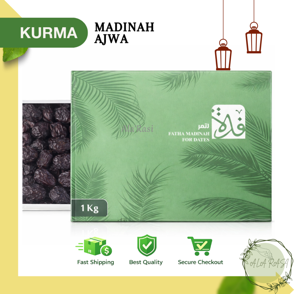 Kurma Ajwa Fatha Madinah 1Kg Kurma Nabi Asli Premium Kurma Ajwa Madinah