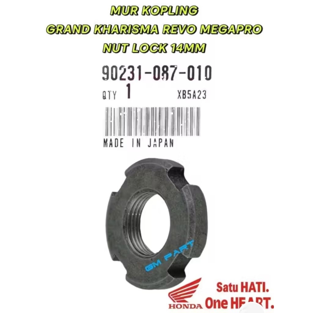 Mur Kopling Grand Kharisma Revo Megapro Nut Lock 14MM 90231-087-010