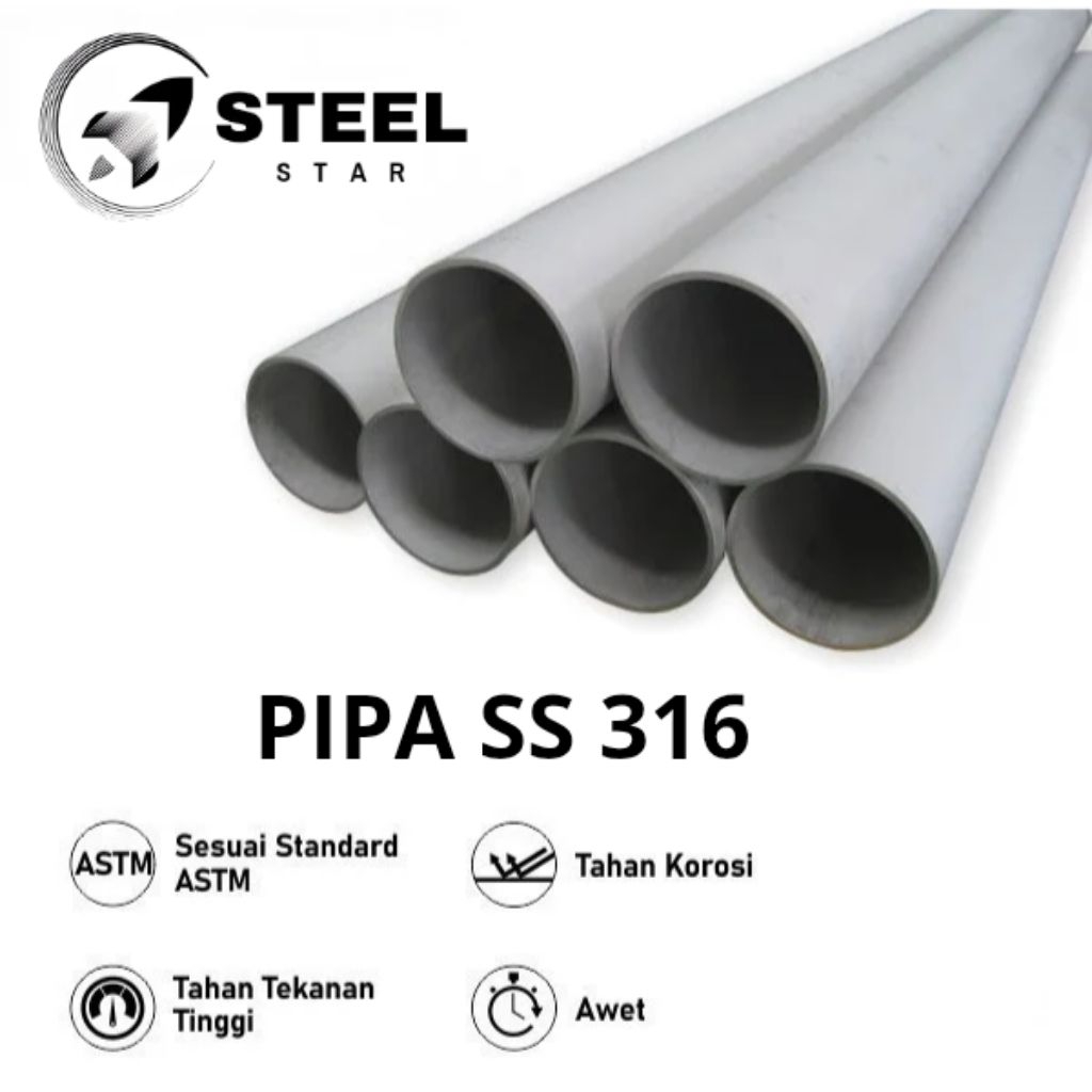Pipa Stainless 316 Weldid - 4Inch - sch40 (5.5mm) - Per 1cm - ss 304