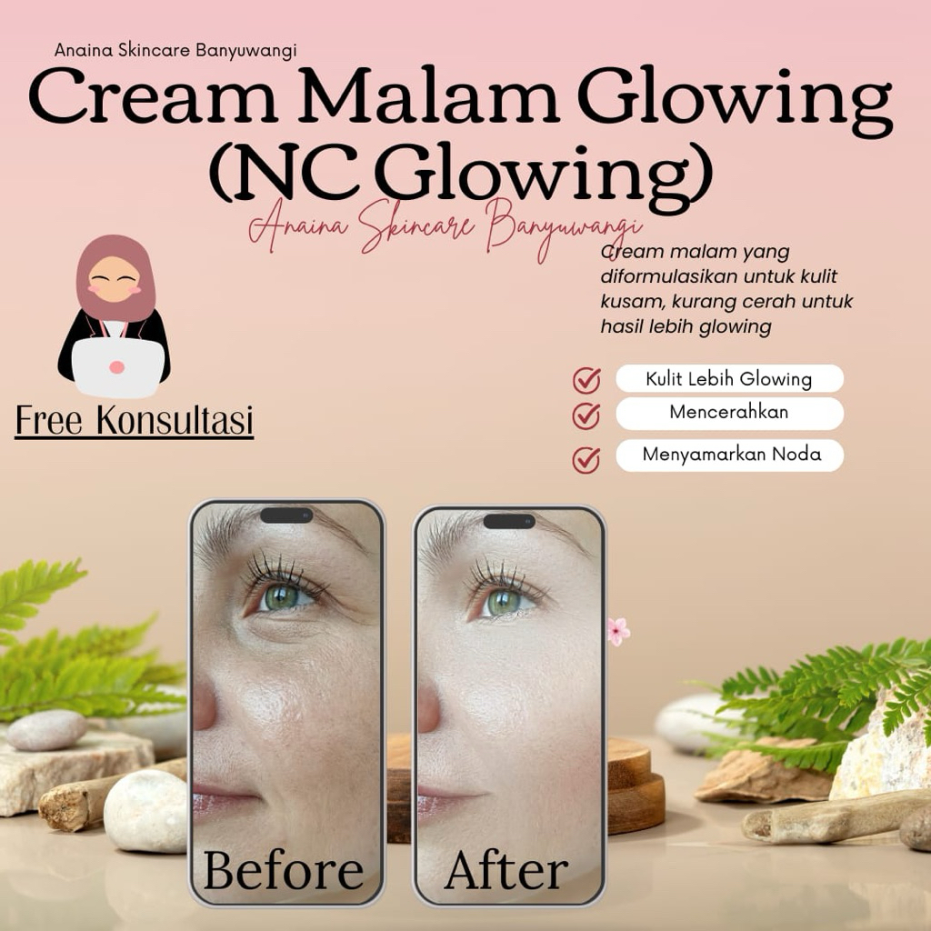 Cream Malam Glowing Night Cream Glowing Mencerahkan Wajah Wajah Glowing