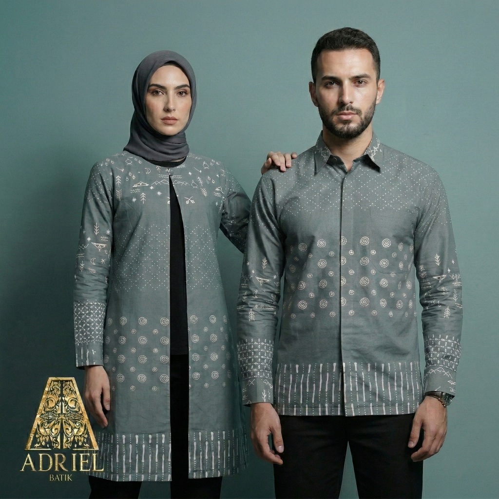 DINA BATIK TULIS PREMIUM (Kemeja PRIA / Tunik WANITA) - Reguler Fit Premium Solo Lengan Panjang Hija