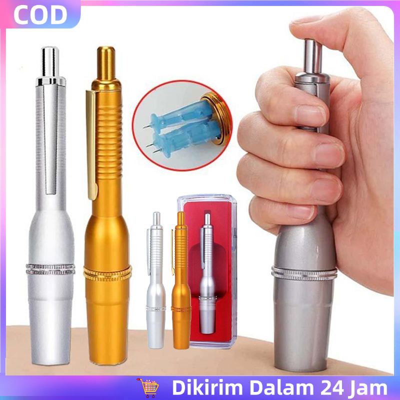 Jarum Bekam Dan Pena Isi 3 Jarum Dapat Disesuaikan Kembali Otomatis Pen Bekam Dan Jarum
