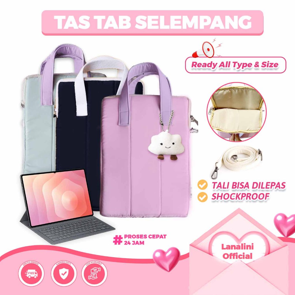 Tas Tablet Handbag Samsung Galaxy Tab A11 S11 S10 S S2 S3 S4 S5E S6 Lite S7 S8 S9 S9+ Plus FE 8 8.7 