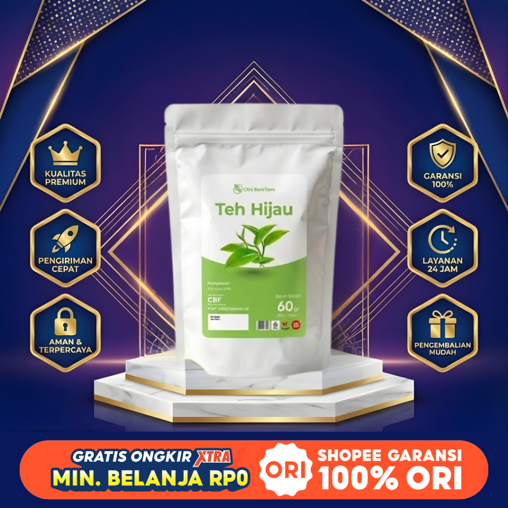 Citra Bumi Farm Teh Hijau Asli – Green Tea Bantu Detox & Diet | 30 Celup