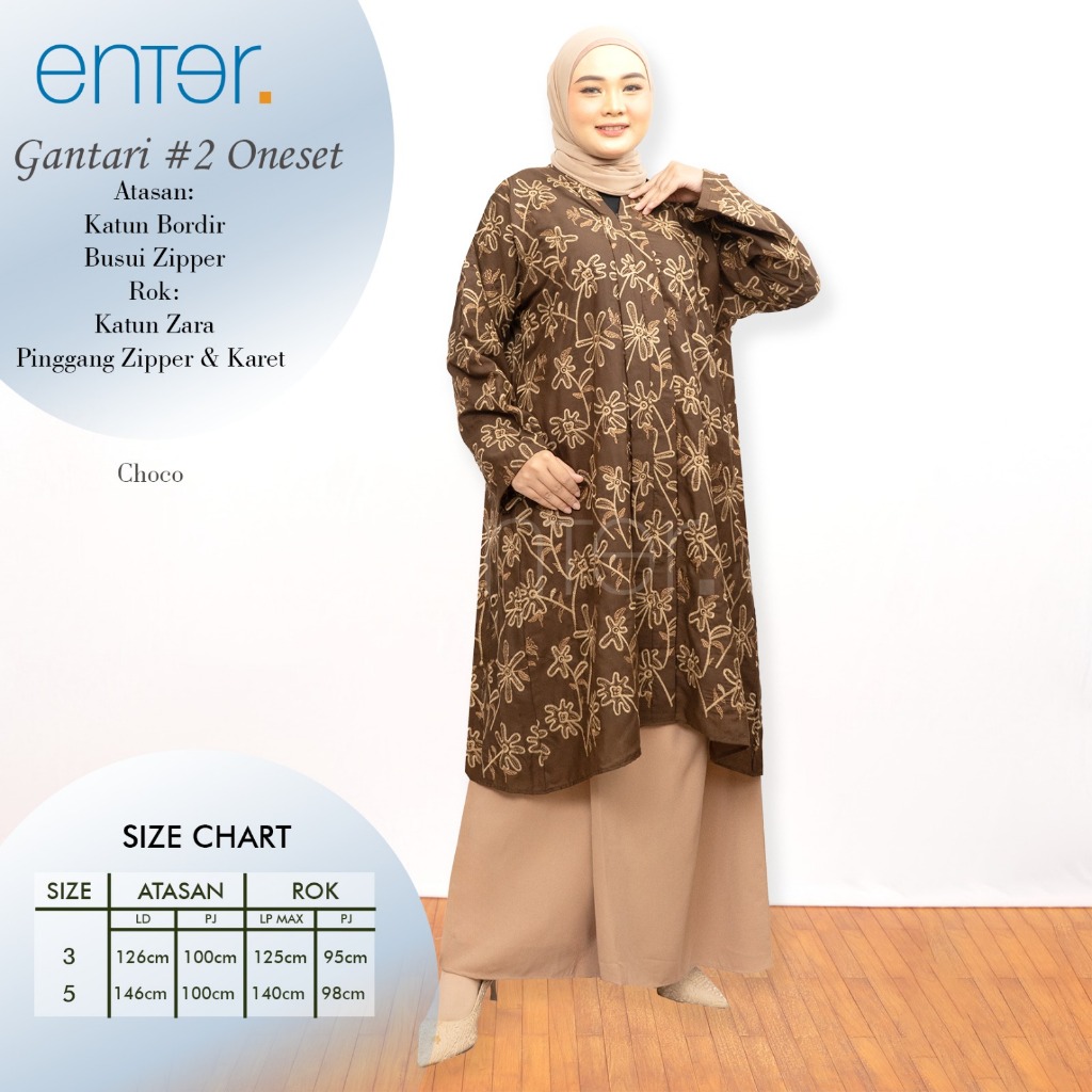 SETELAN ROK JUMBO GANTARI 2 LD 126 146 BAHAN KATUN POPLIN MIX TORIGOLD By ENTER ONESET JUMBO ATASAN 