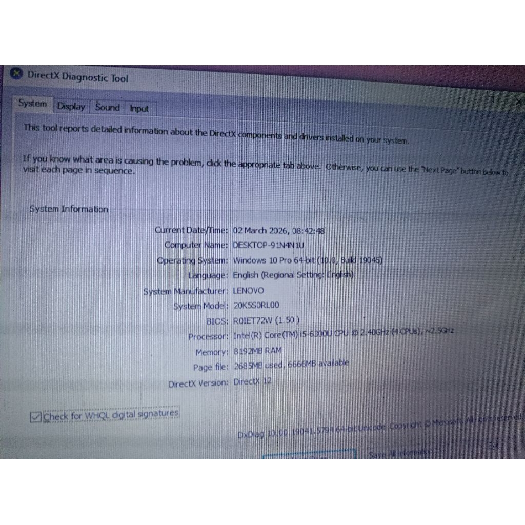 Mainboard mobo laptop lenovo thinkpad x270 core i5 normal