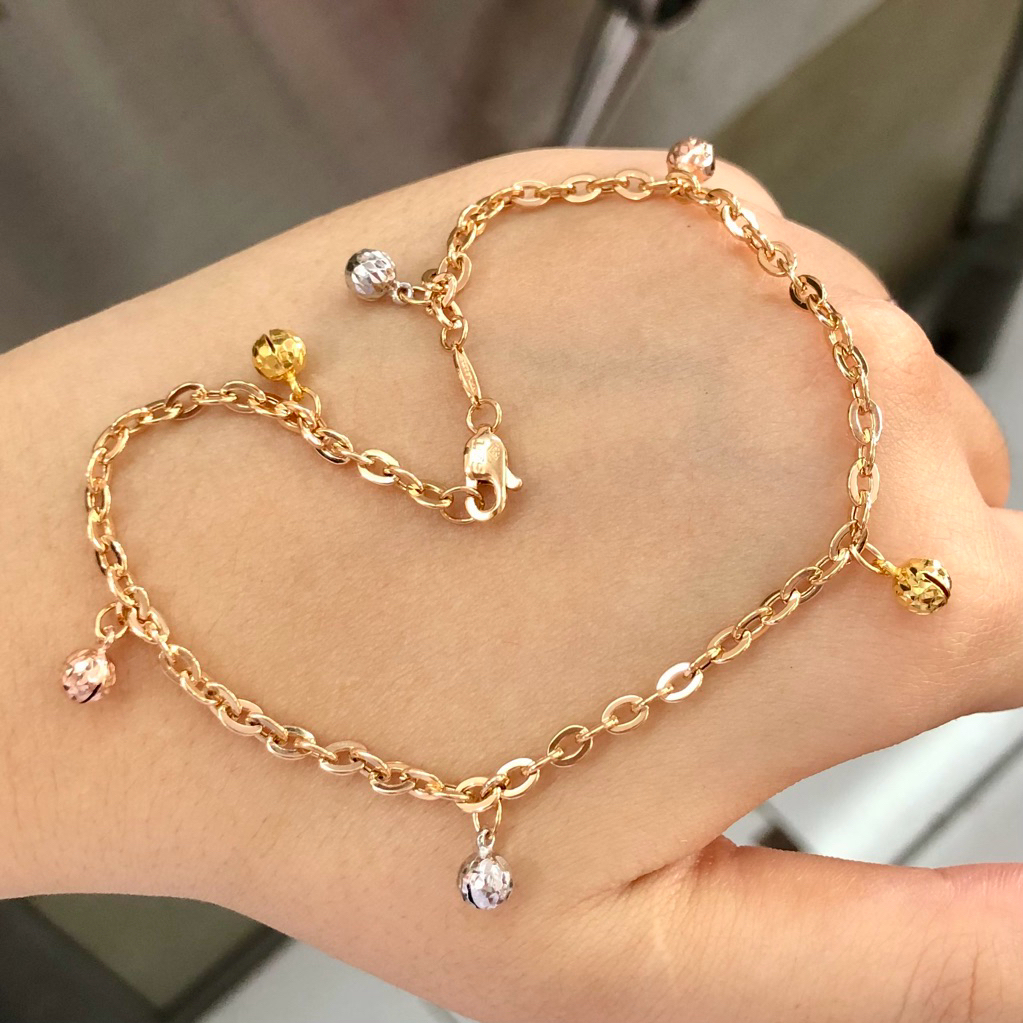 ABU- GELANG KAKI BOBA 3WARNA UBS 3.82GR KADAR 375 PANJANG 25CM