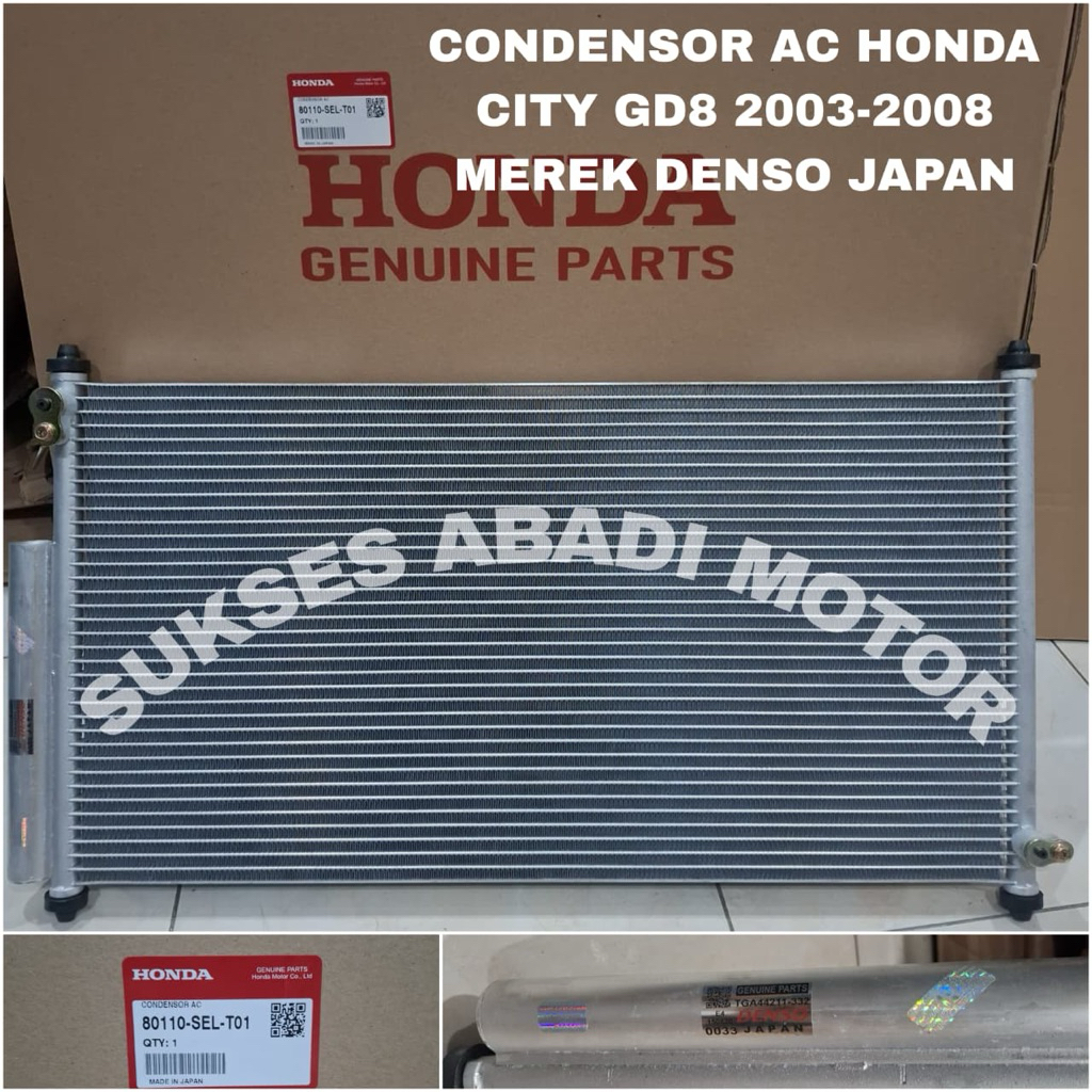 CONDENSOR AC KONDENSOR AC HONDA ALL NEW CITY GD8 2003-2008 MEREK DENSO JAPAN ORIGINAL