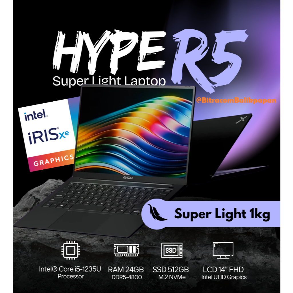 Laptop Axioo Mybook Hype R5 Intel Core i5-1235U Ram 24GB