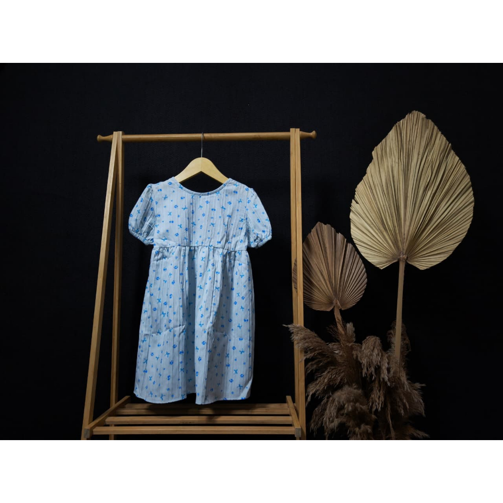 BUBU Fashionkids - Kaluna Series Dress Anak Perempuan Motif Coquette Cantik usia 1-5 Tahun Bahan Lad
