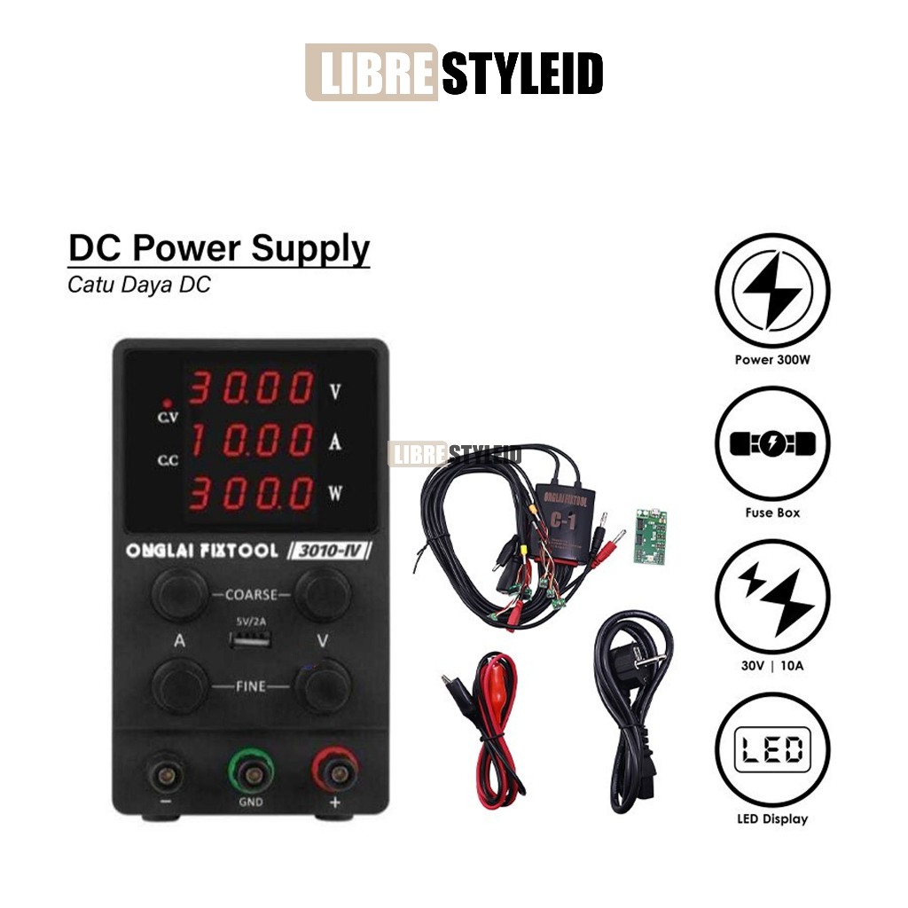 ONGLAI FIXTOOL 3010-IV Power Supply - Catu Daya 30V 10A Black Ori