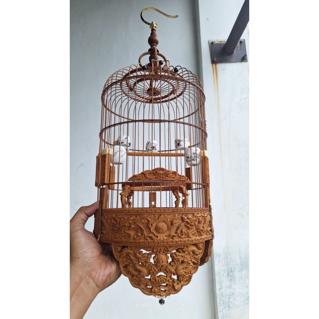 sangkar cungkok diameter 22 cm motif naga