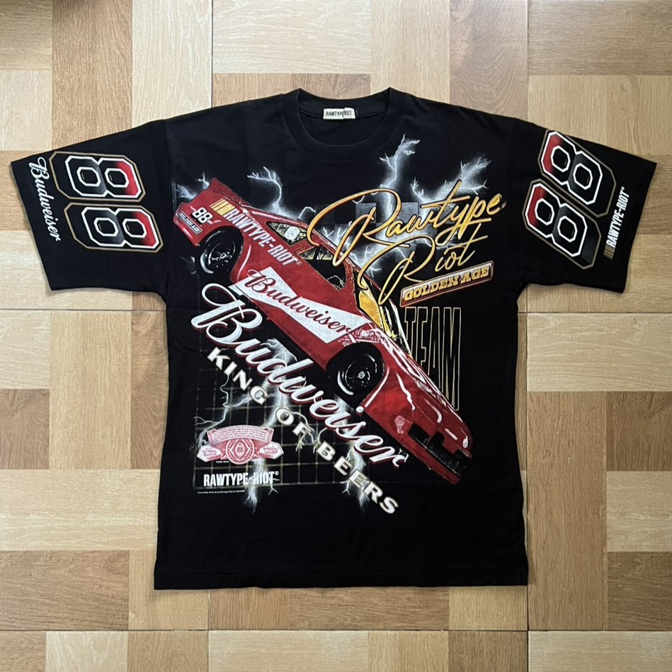 Rawtype Riot Budweiser Nascar T-Shirt All Over Print AOP Size L