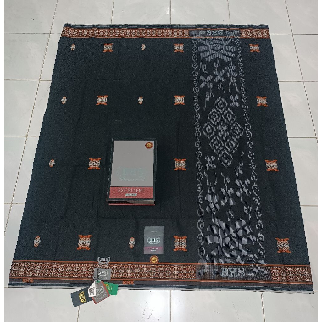 Sarung BHS EXCELLENT SONGKET hitam Putih  Bahan mesres Berkwalitas Harga murah Bukan Afkir