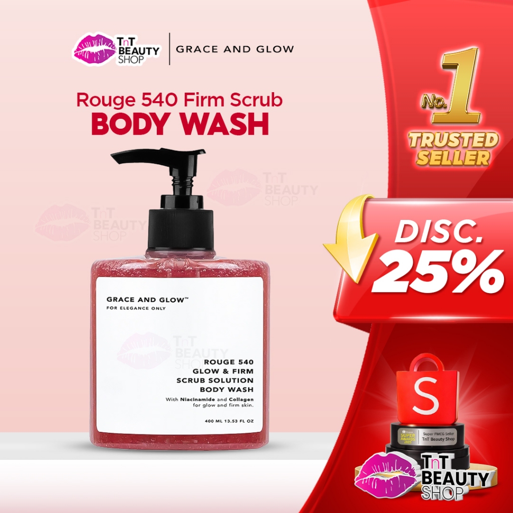 Grace and Glow Rouge 540 Glow & Firm Scrub Solution Body Wash - Sabun Mandi | TnT Beauty Shop