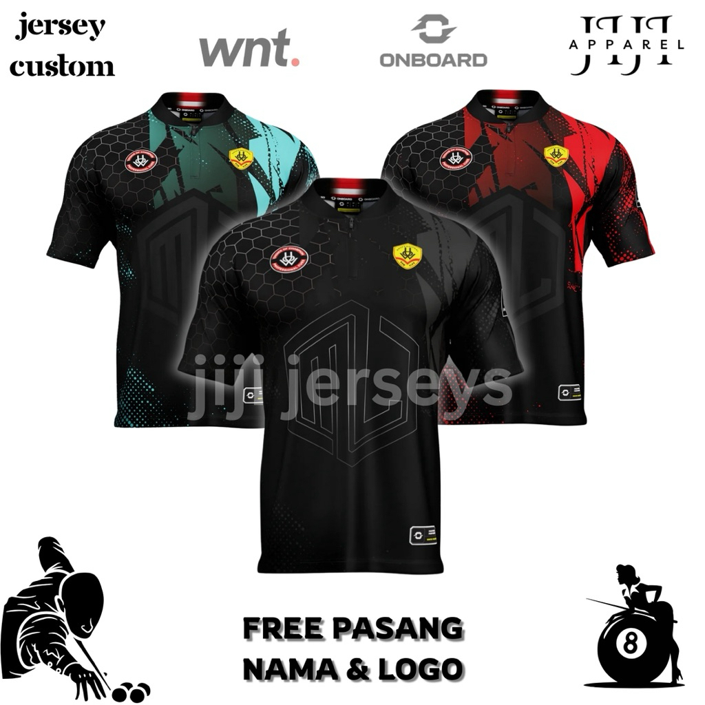 FREE CUSTOM JERSEY FULL PRINTING jersey billiard pria wanita baju jersey olahraga indor outdoor jers