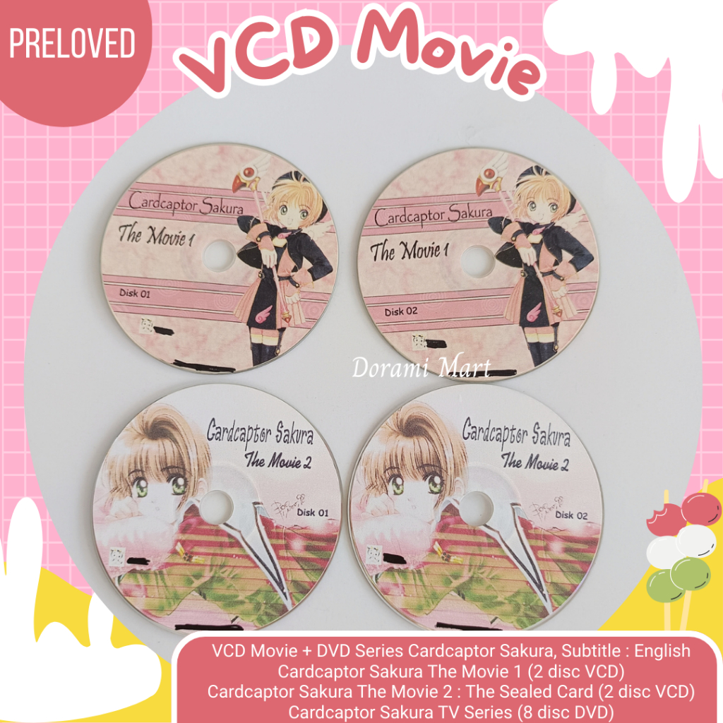 VCD Cardcaptor Sakura The Movie DVD TV Series Serian Film Drama Preloved Bekas Lawas Jadul Langka