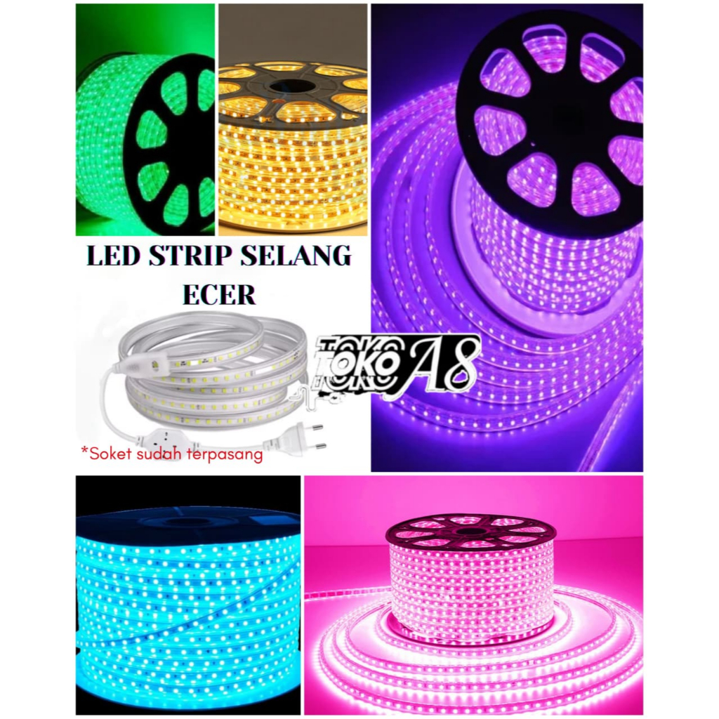 PAKET LAMPU LED STRIP JEPIT SELANG 5050 (LAMPU STRIP + SOKET )