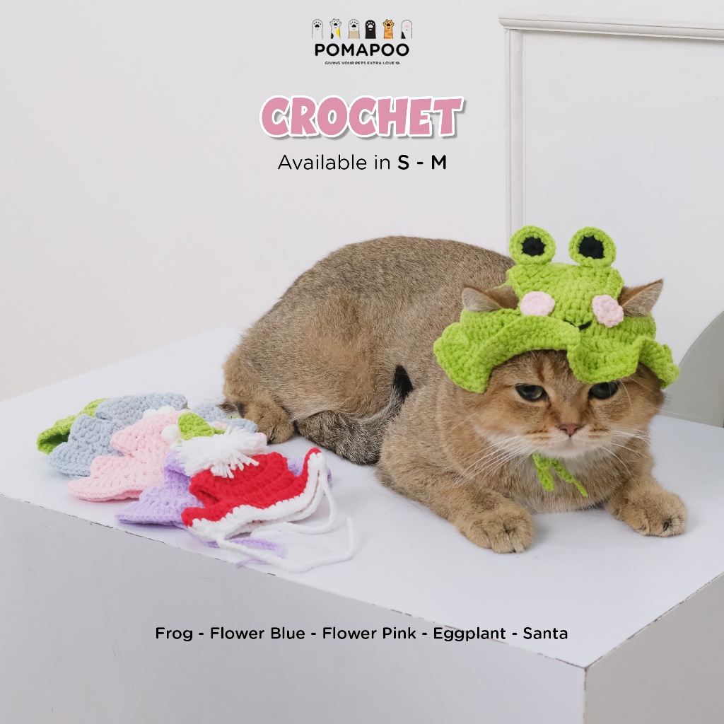 POMAPOO - Topi Kucing dan Topi Anjing Crochet