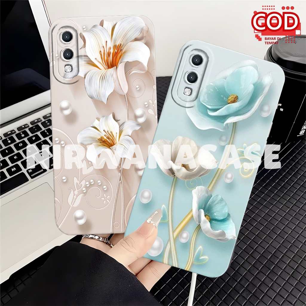 Case Hp Samsung A02 - Casing Samsung M02 Fashion Case Cewek Motif Bunga Case Bumper