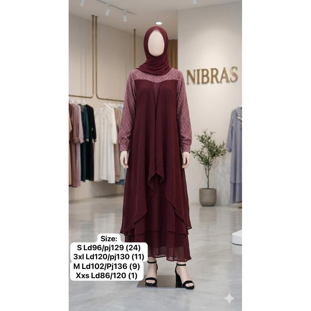 GAMIS DRESS NIBRAS SARIMBIT IBU DAN ANAK