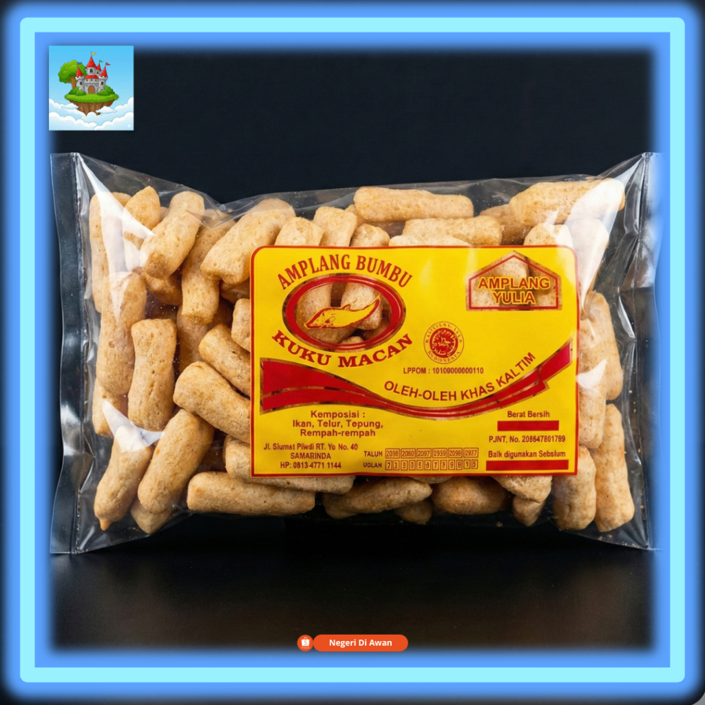 Amplang Kuku Macan Yulia Samarinda Khas Kalimantan Timur Asli Ikan Tenggiri - Kerupuk Amplang Bumbu 