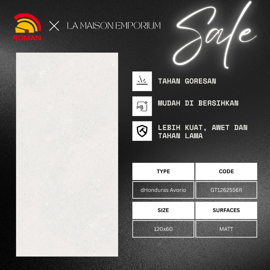 Granit 120x60 GT1262556R dHonduras Avorio / Granite 60x120 Tile Honduras putih abu Dinding Lantai ma