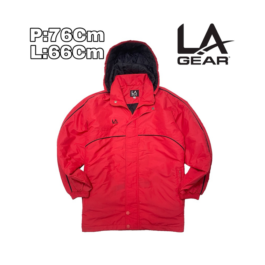 J165 JaketOutdoor Waterproof LA Gear Merah Jumbo  Parasut Tebal Musim Dingin Hiking Pendaki Gunung
