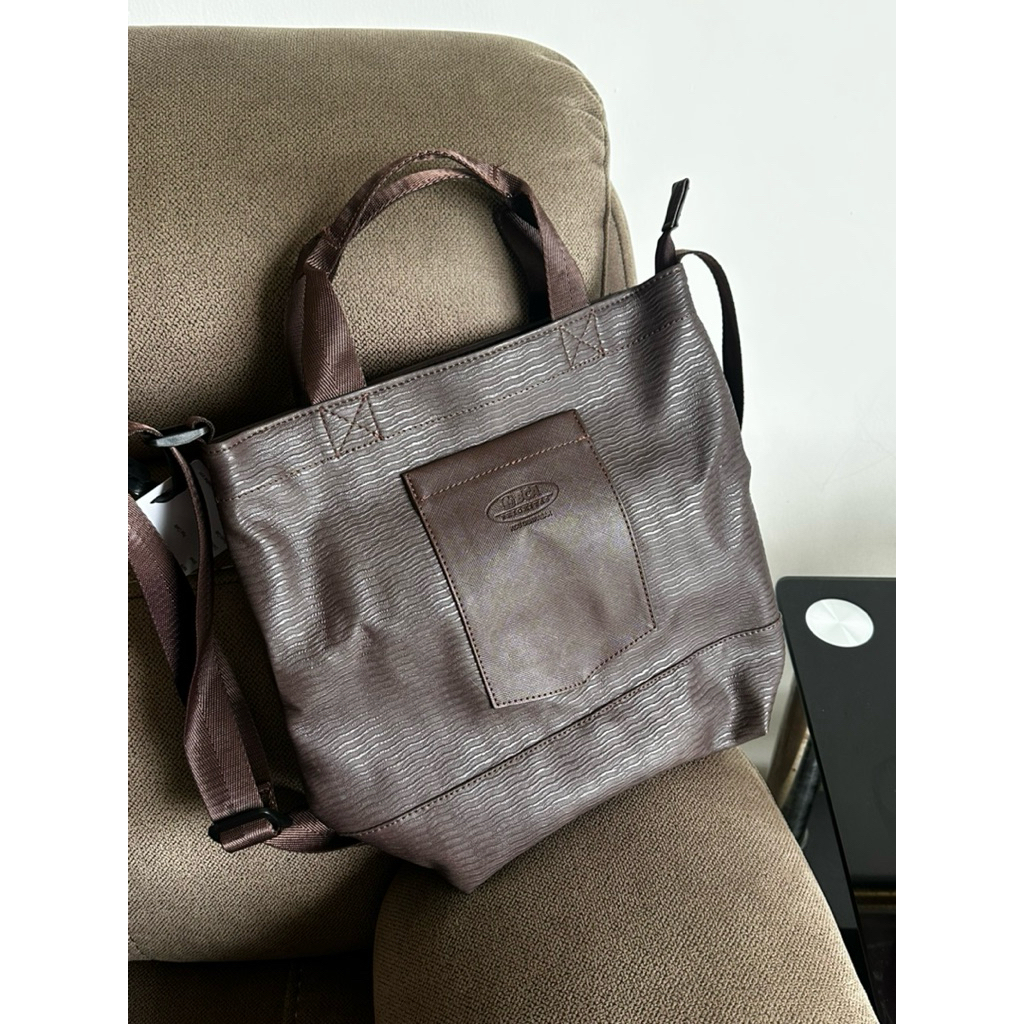 BROWN LEATHER SLING BAG BCA PRIORITAS