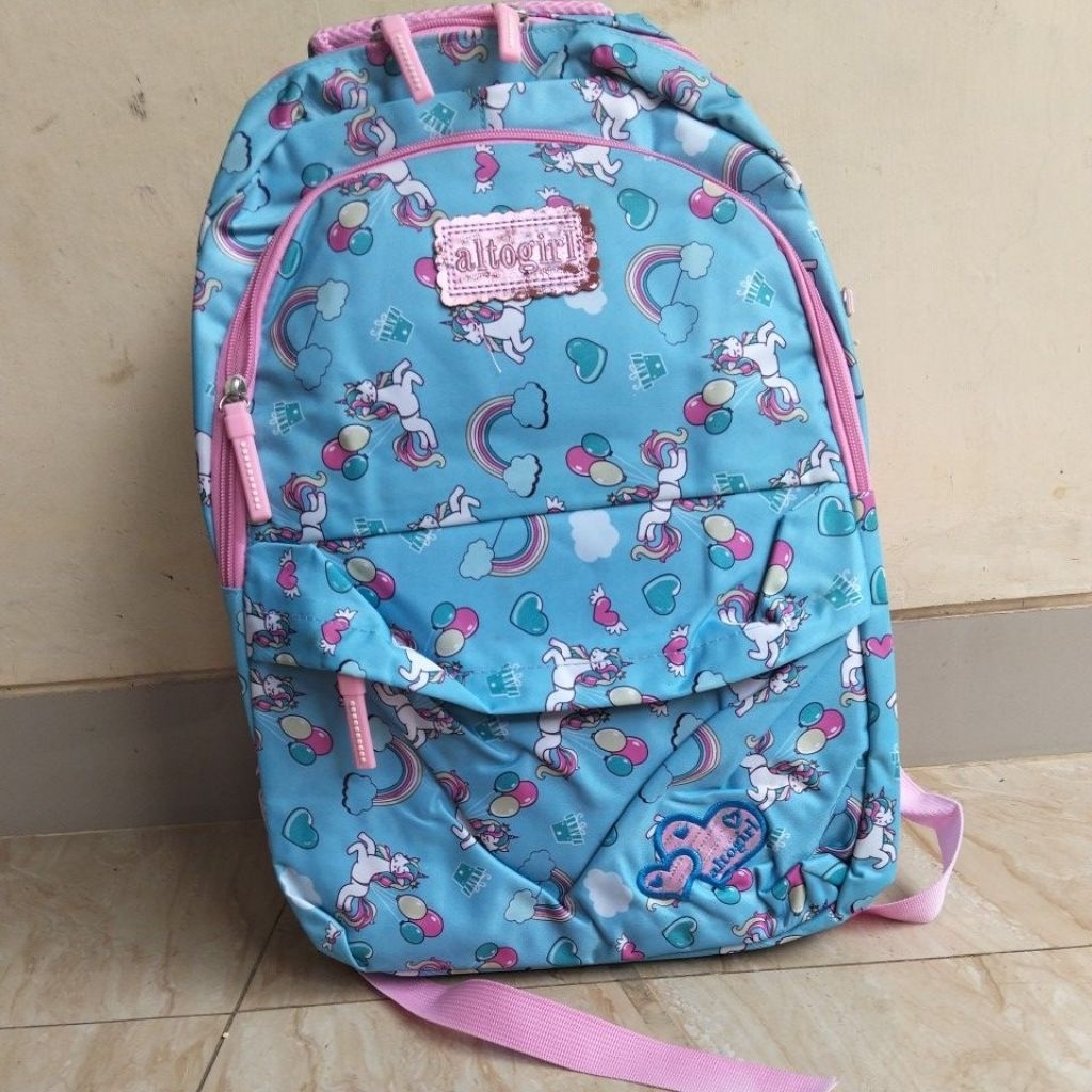 Tas Sekolah Anak perempuan Alto Girl 701107 kuda pony  biru muda alto girl SD SMP SMA