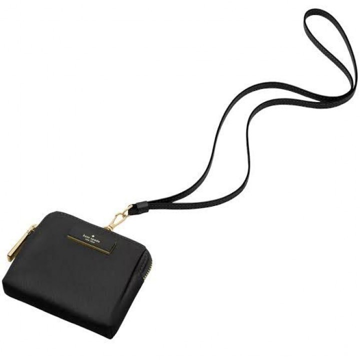 New Kate Spade KL878 Carter Lanyard BLACK Nylon Authentic by Ready Then Sold