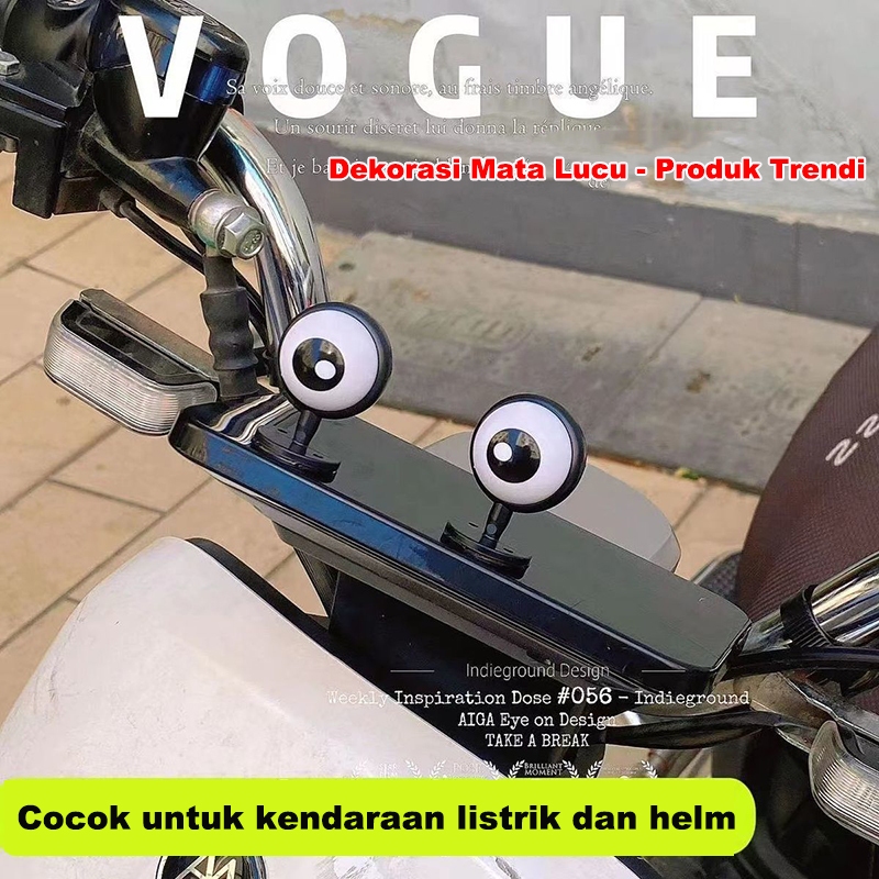 Dekorasi mobil/Stiker Mata Helm 3D Dekorasi Helm Motor Lucu Unik Modifikasi Anti Air Premium