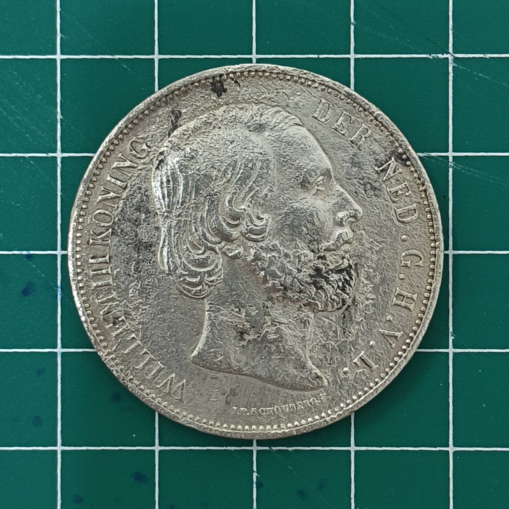 KOIN PERAK WILLEM III 2,5 GULDEN 1870 KOIN SESUAI FOTO