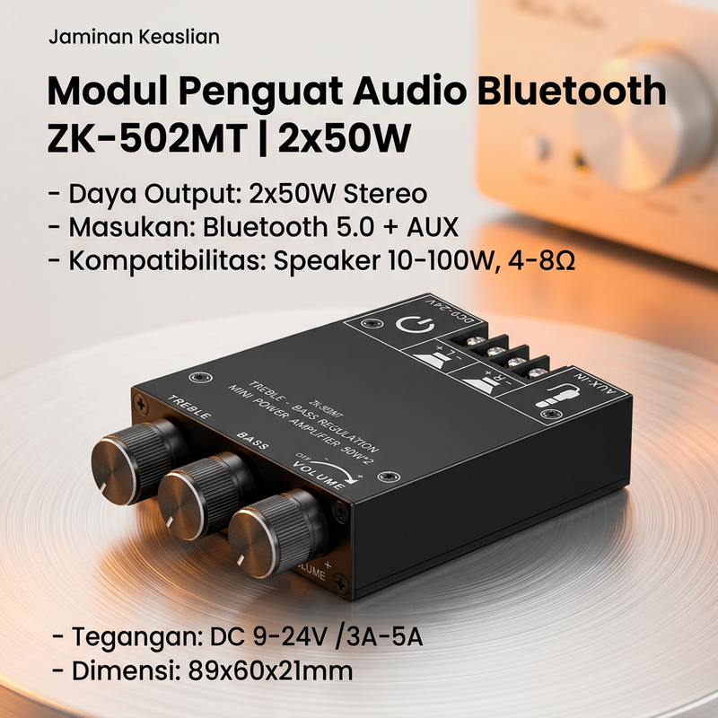 amplifier bluetooth 50w 2 channel stereo hifi bass tinggi modul audio digital 50 watt 4 8 ohm dc9 24