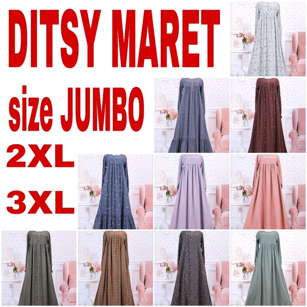 Ditsy MARET SIZE JUMBO 2XL - 3XL, Deara mauve, Kiraz Tan, solana dark green, runar ashgrey, nilan ar