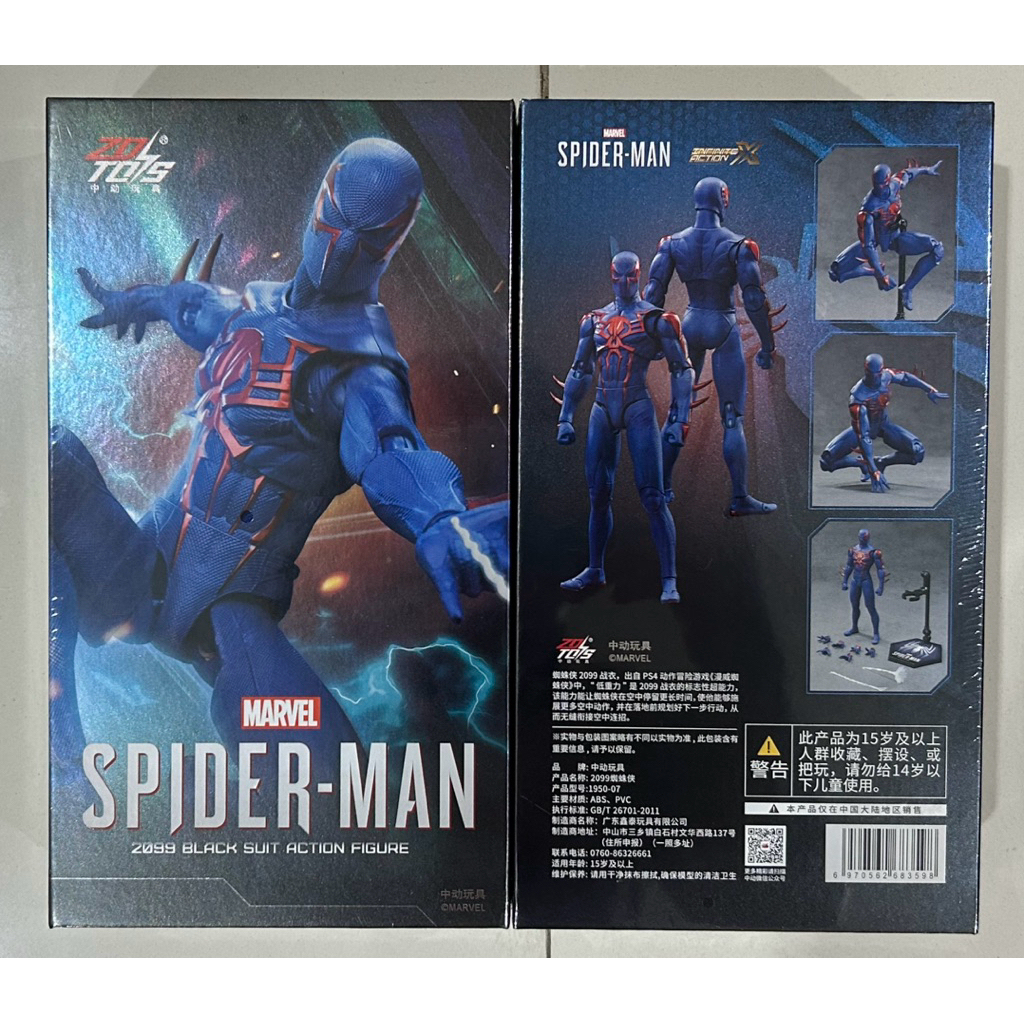 Spider Man Riley 2099 Black Suit Version PS4 ZD Toys Marvel SpiderMan PS5 Original Mainan Superhero 