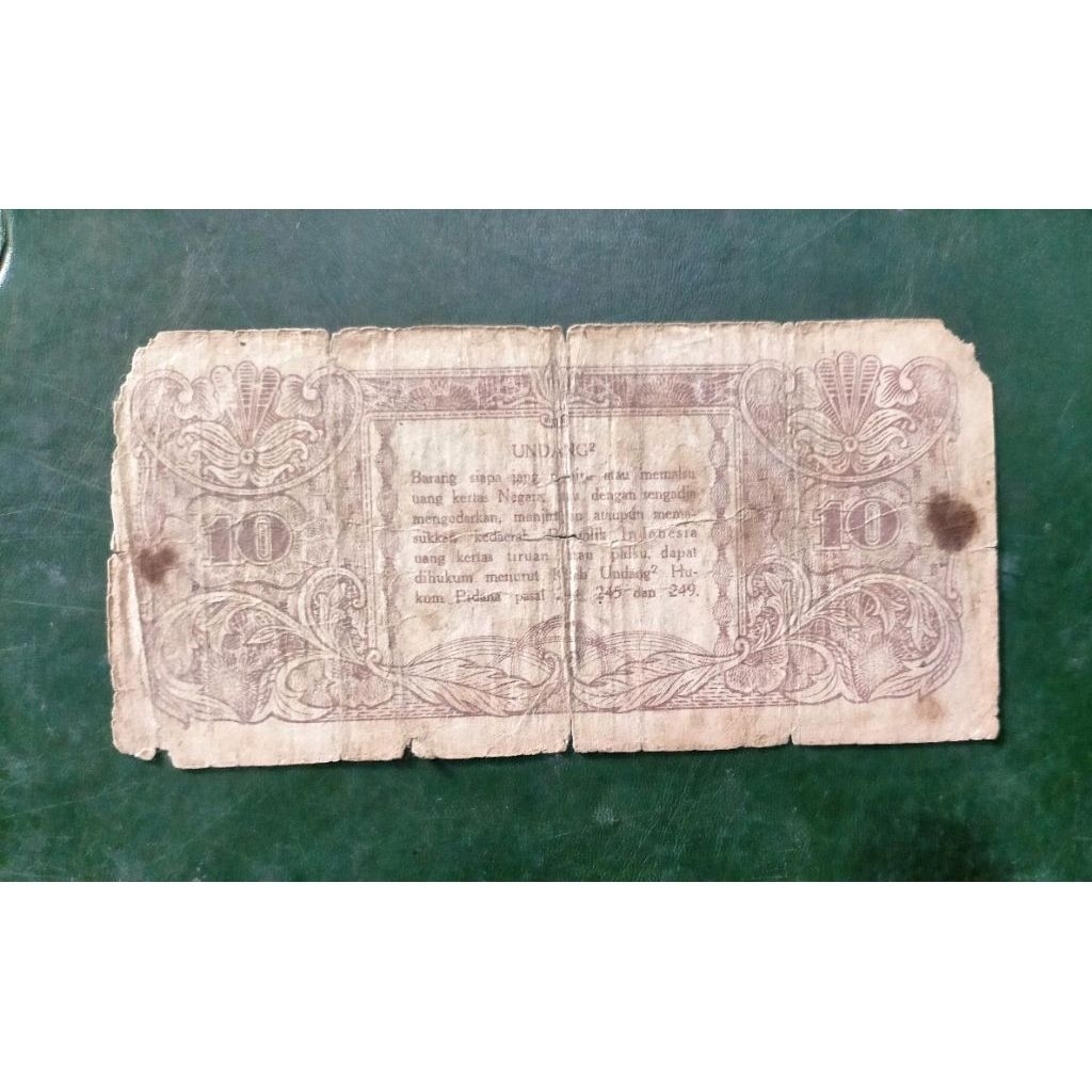 Langka uang 10 rupiah Sukarno ORI 1945