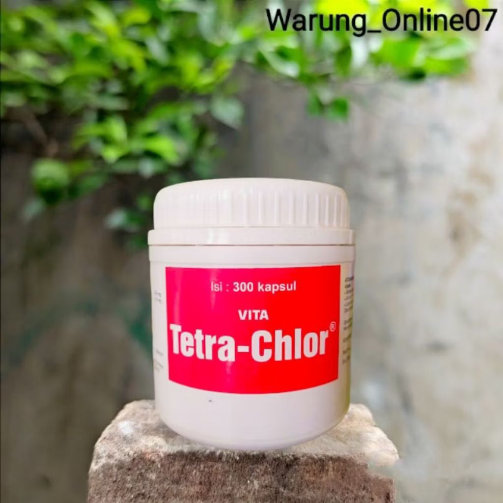 Tetra Chlor isi 300 Kapsul Obat Ayam Sakit Korisa Kolera Pullorum CRD Snot Pilek Berak Hijau Cekak