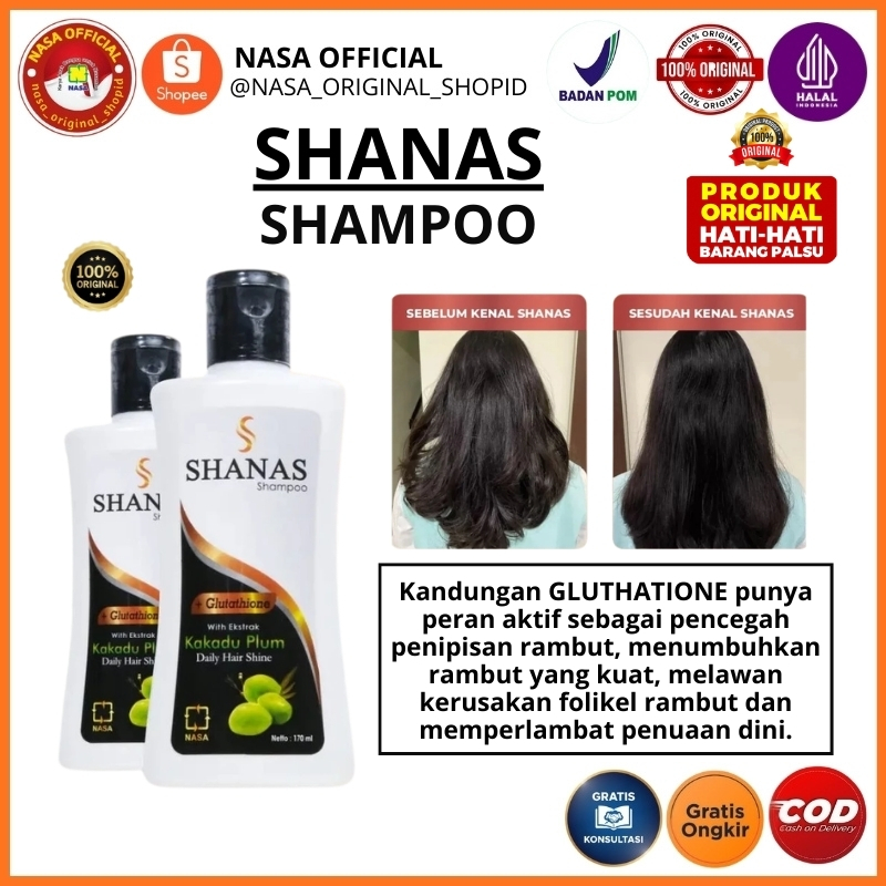 Shanas Shampoo 170ML NASA | Sampo Anti Kutu Ketombe Rambut Berkilau