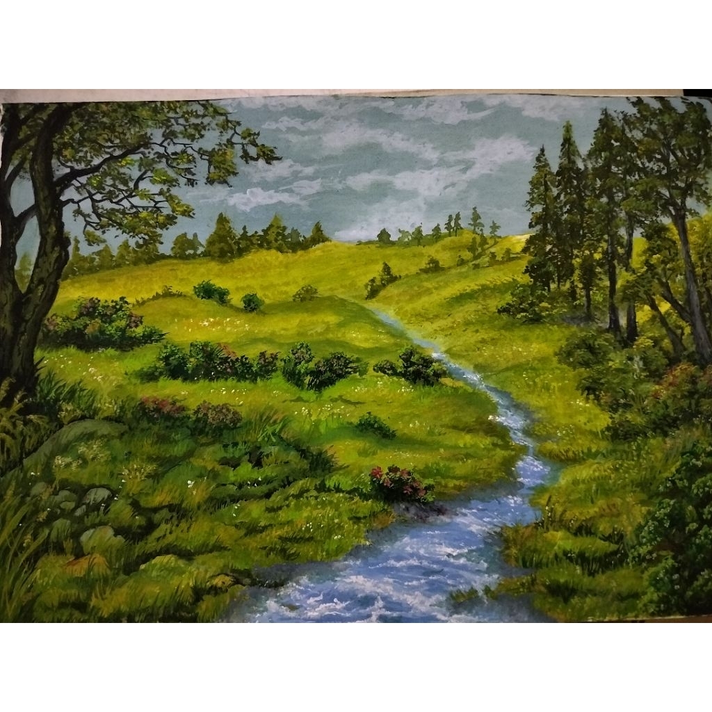 lukisan pemandangan alam