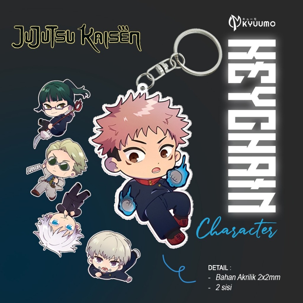 Keychain Anime Jujutsu Kaisen/Gantungan Kunci Akrilik Karakter Anime Jujutsu Kaisen