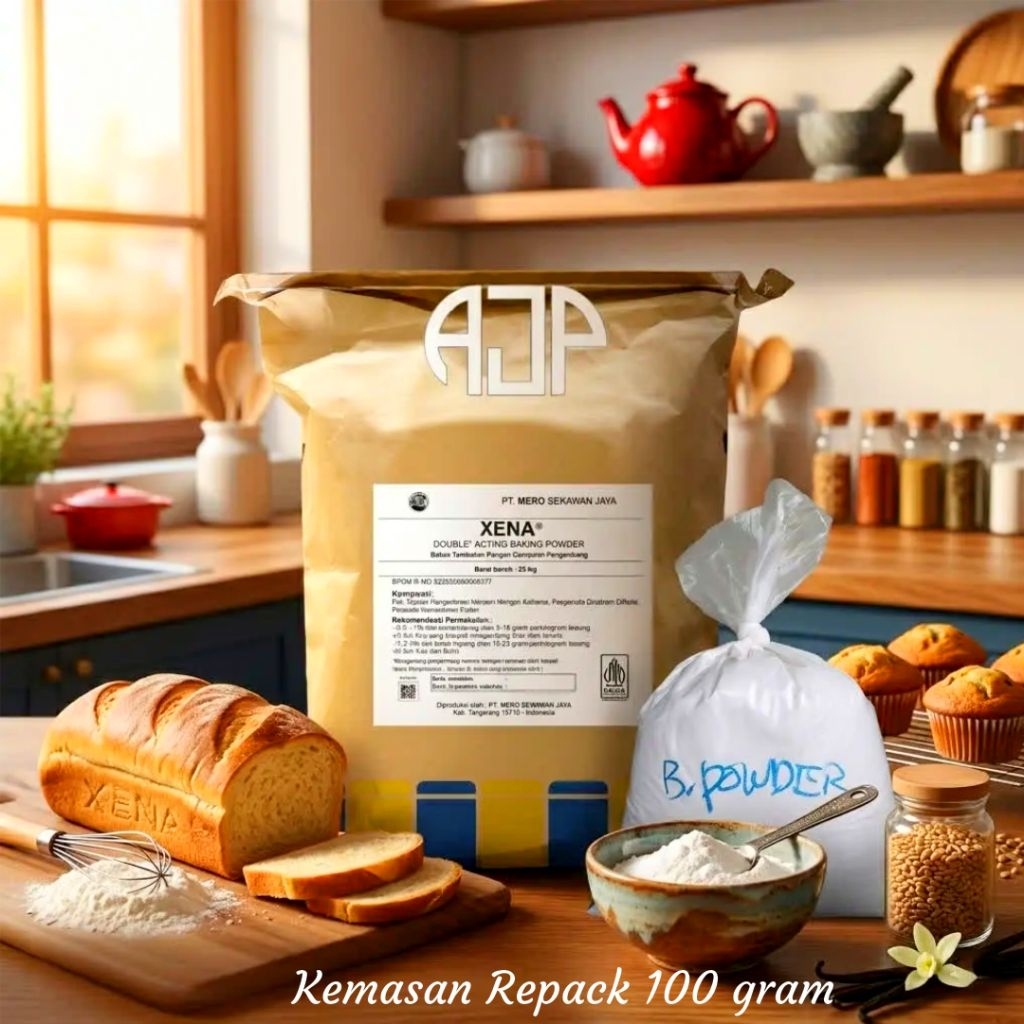 XENA Baking Powder Double Acting / Pengembang Kue, Roti, Martabak| Kemasan Repack 100 gram