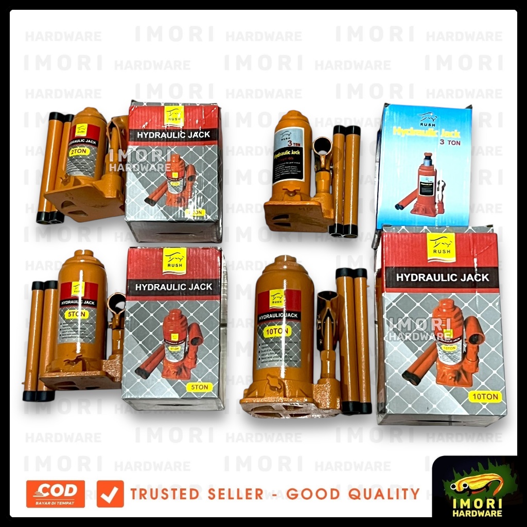 RUSH Dongkrak Botol pengangkat Mobil hidrolik 2 3 5 10 Ton im