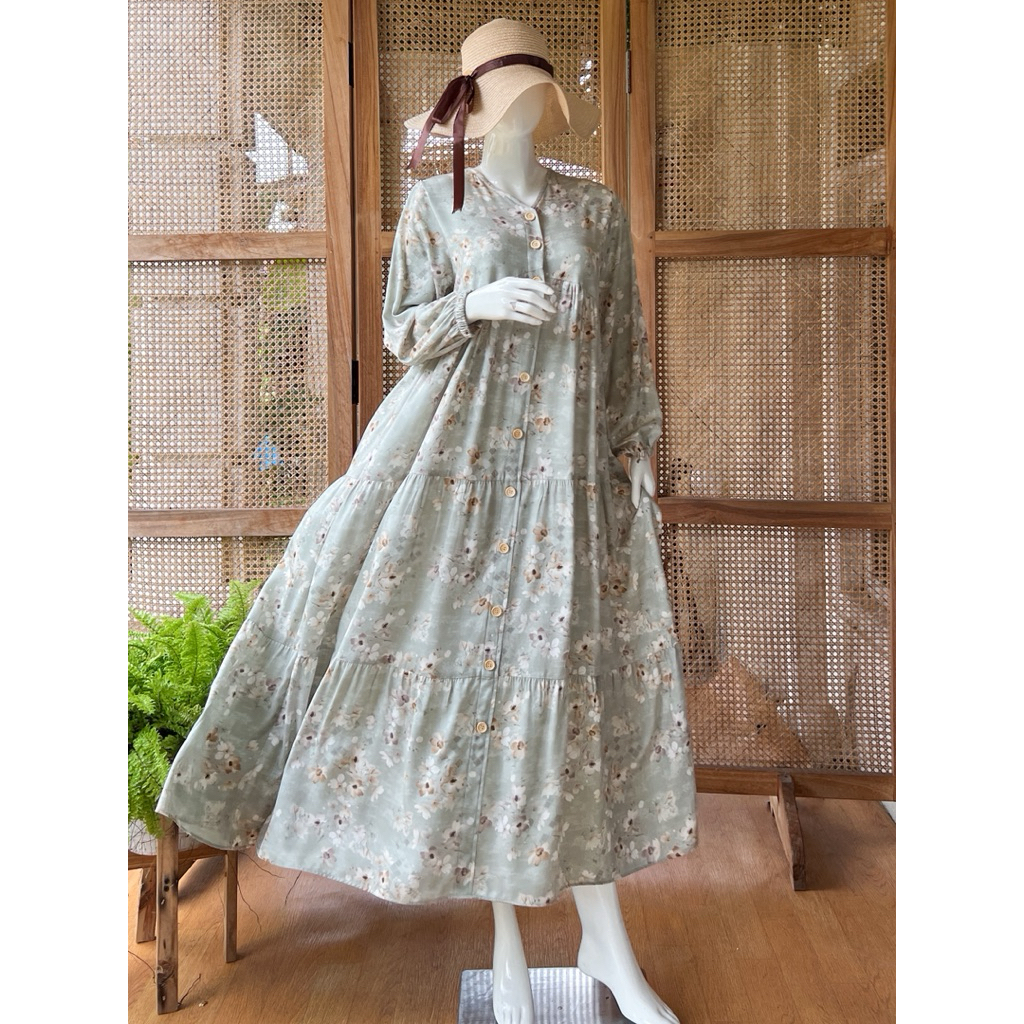 Ayujelita.id Aline daily dress daster lengan panjang cantik bumil busui