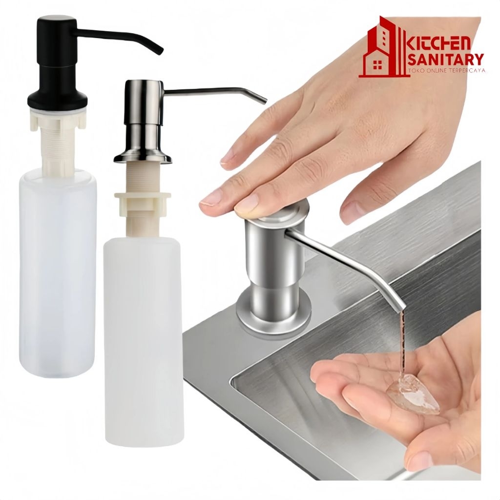 Tempat Sabun Cair Kitchen Sink Stainless & Hitam / Tempat Sabun Bak Cuci Piring
