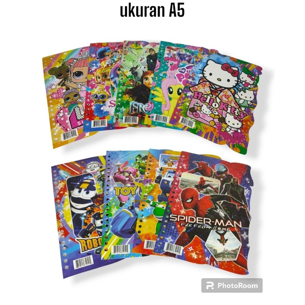 loose leaf atau kertas isi binder A5 Karakter Cowo Cewe Isi 20 Lembar Gambar Random / Isi File Map B