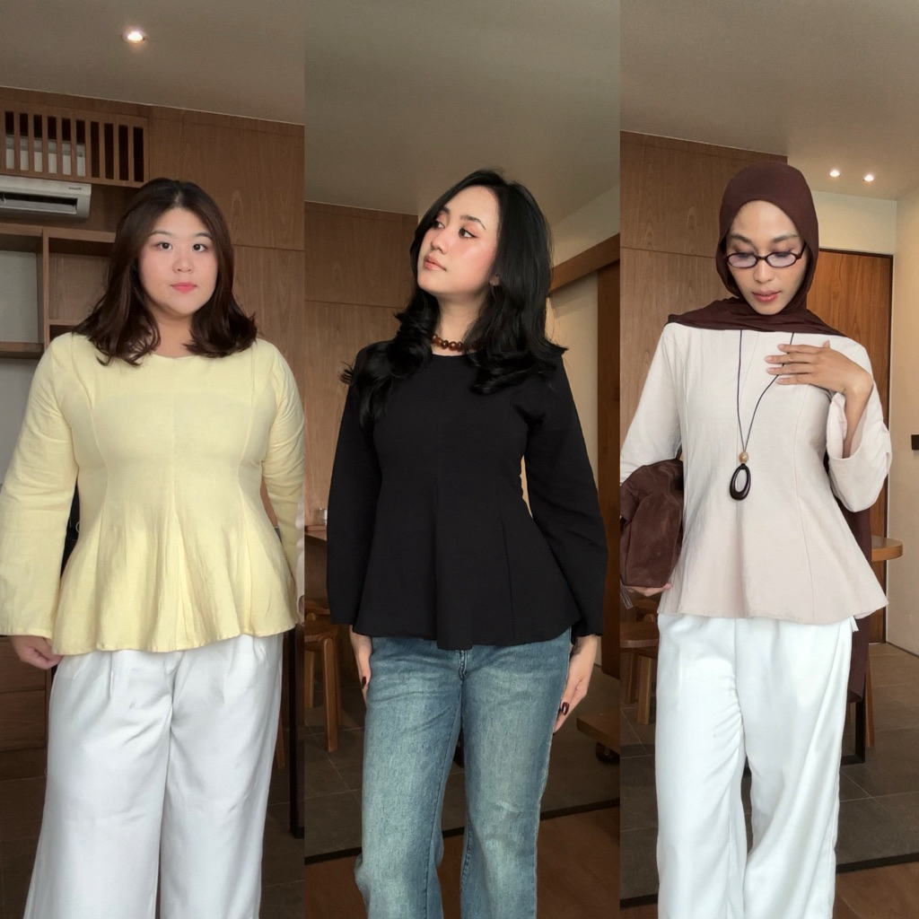 WATASHI || ALEENA TOP || Atasan linen wanita, blouse linen, top linen wanita