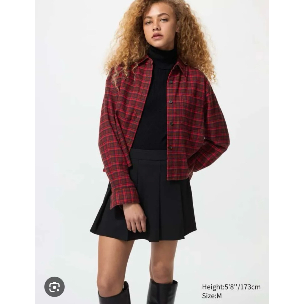 FLANEL BOXY UNIQLO / PRELOVED UNIQLO / KEMEJA UNIQLO